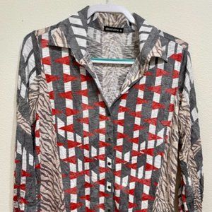 David Cline M Crushed Collar Shirt snaps roll up sleeve NWOT Light weight soft